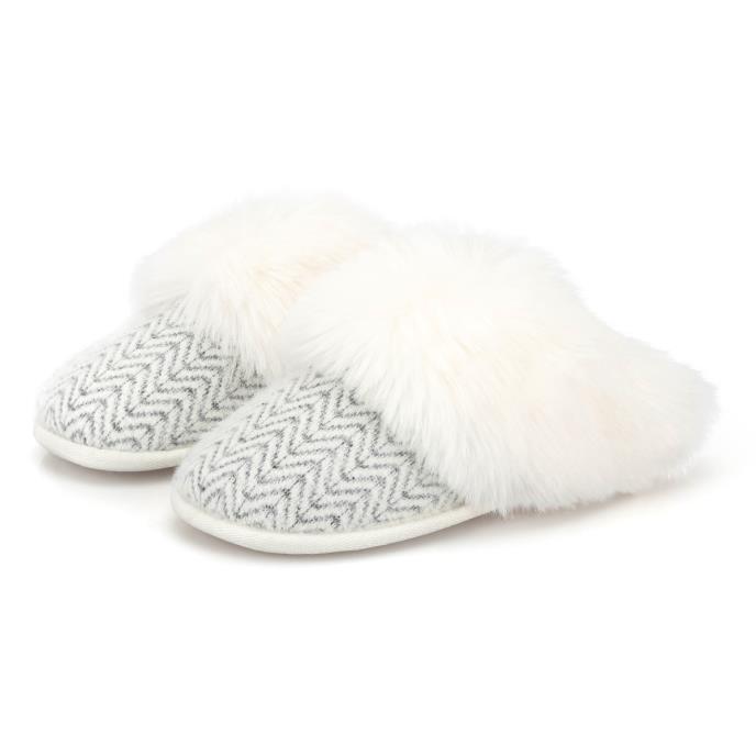 totes toasties® Ladies Fair Isle Knit Mule Slippers Cream Multi Extra Image 2